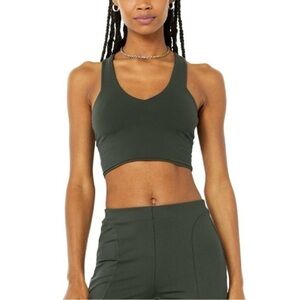 Alo Yoga Airbrush Real Bra Tank in Olive Green Size L